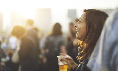 Woman enjoying summer festival